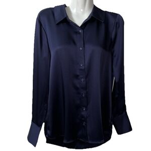 Ecru Pfeiffer Clean Shirt S Evening Blue Satiny Upscale Old Money Quiet Luxury